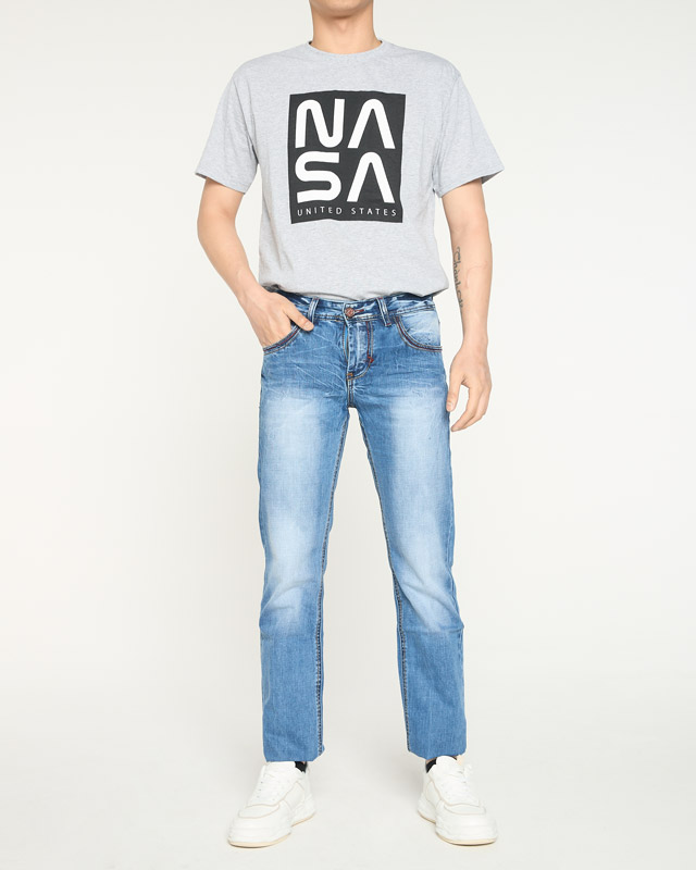 Men's blue straight leg jeans - Clothing