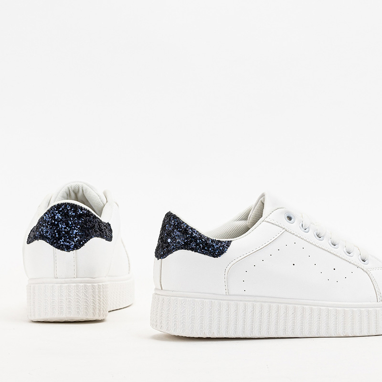 Blue and white sneakers with decorative glitter Mastirs - Footwear