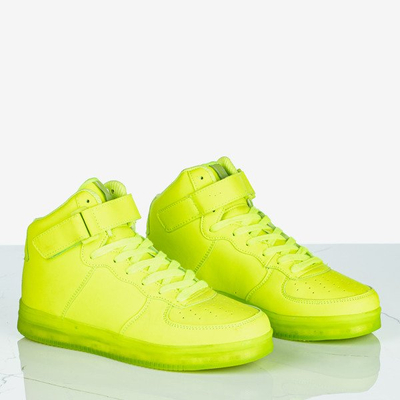 Green neon sports shoes for women luminous Led Love - Footwear