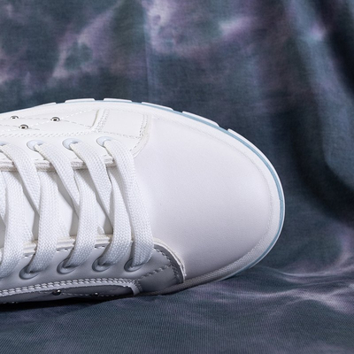 White women's sneakers with a blue glitter insert Yemen - Footwear