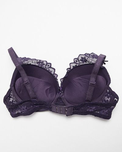Women's purple push-up bra with lace - Underwear