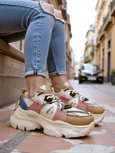 Royalfashion Women's sneakers on a thicker sole Reterri