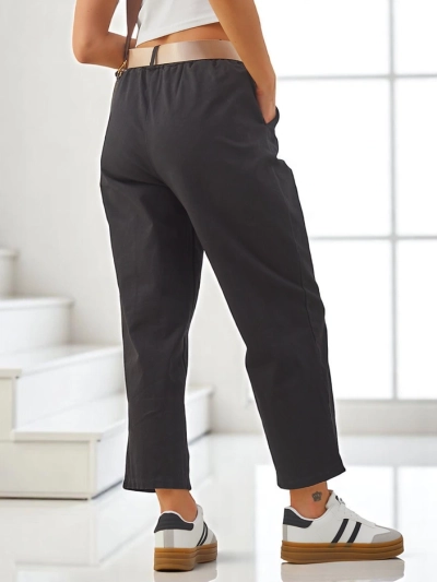 Royalfashion Cotton straight women’s fabric trousers