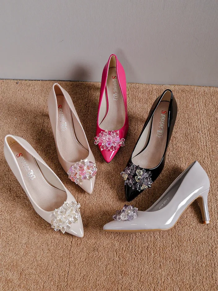 Royalfashion spīdīgi sieviešu augstpapēžu kurpes ar tīklu Ellona