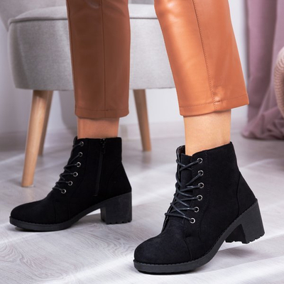 Black ankle boots on a higher post Nemesis - Footwear
