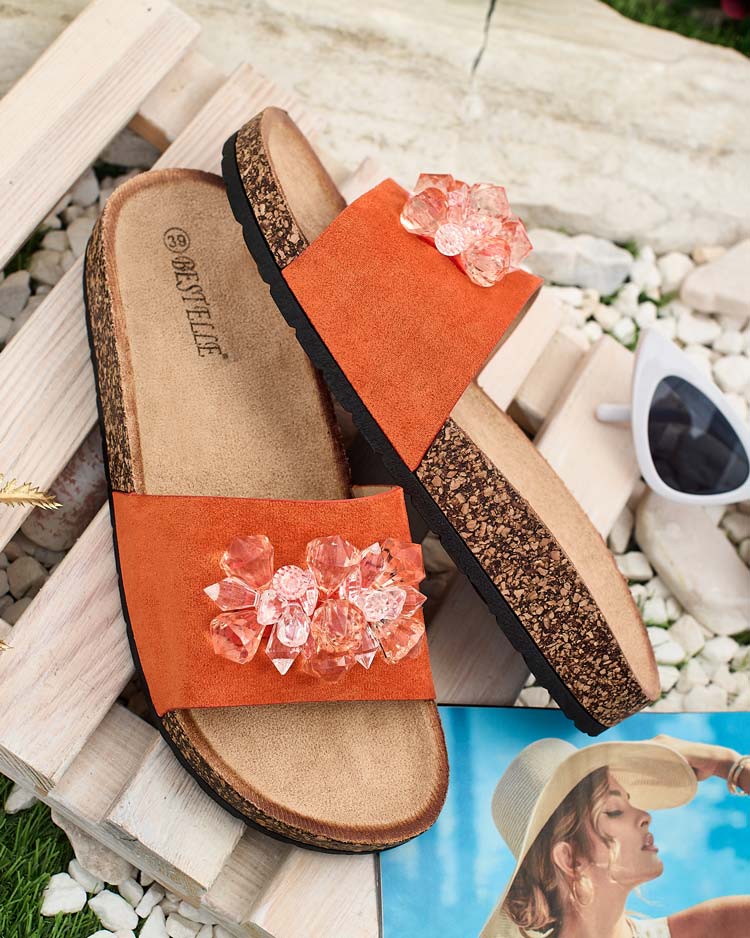 Royalfashion Sieviešu Villo flip-flops ar kristāliem