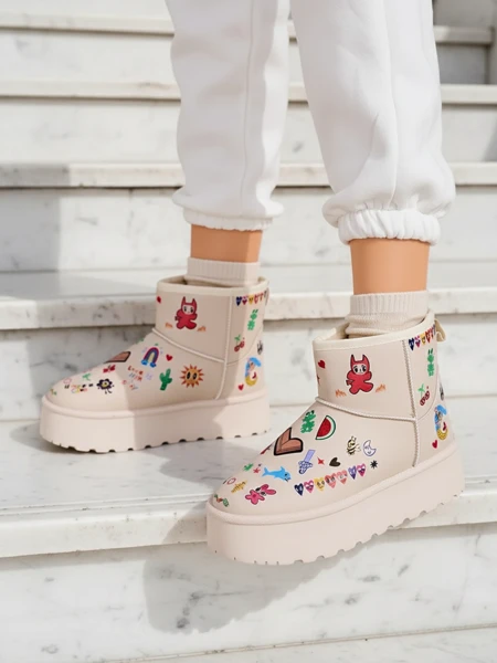 Royalfashion Īsie sieviešu sniega zābaki ar Hanaga uzlīmēm