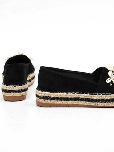 Black women's platform espadrilles with embellishments Izira - Footwear
