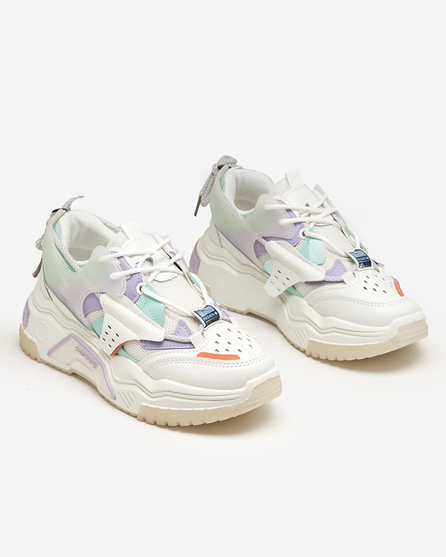 OUTLET Women's sports shoes, sneakers in white and purple Xillop - Footwear