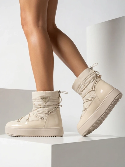 Royalfashion Women's slip-on boots a'la snow boots in beige Vevnose