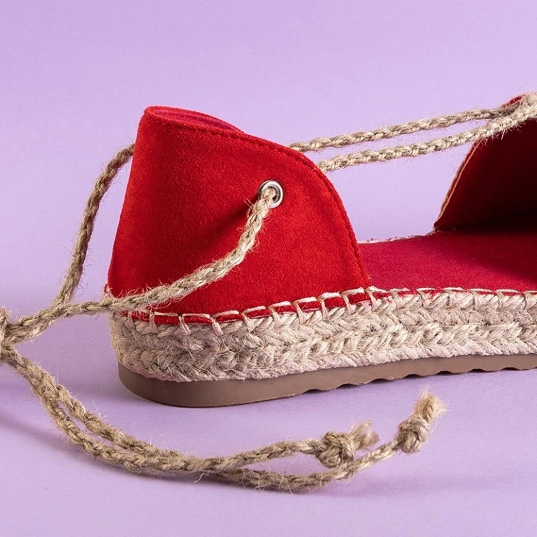 OUTLET Red Afinita women's tied espadrilles - Shoes