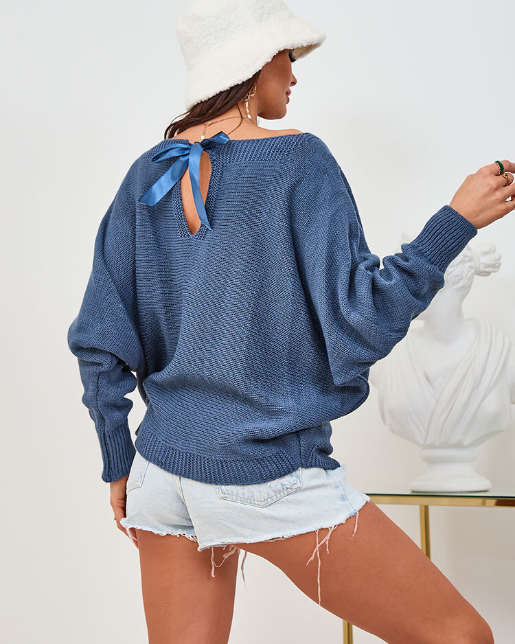 Royalfashion Women's navy blue sweater