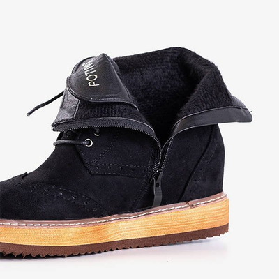 Black women's ankle boots on an indoor wedge Dewenter - Footwear