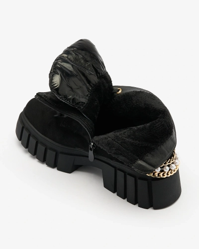 Royalfashion Women's eco suede insulated boots in black Dahaff