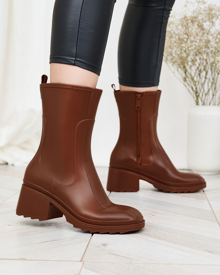 Royalfashion Black matte women's wellingtons a'la boots Tentiris