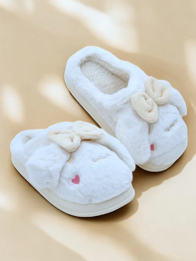 Royalfashion Women's fur slippers with a bow Savos