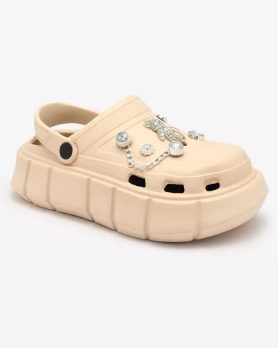 Royalfashion Бежевые женские резиновые шлепанцы Kooranza