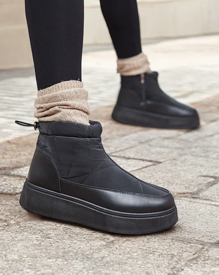 Royalfashion Sieviešu sniega zābaki melnā krāsā Fopinia