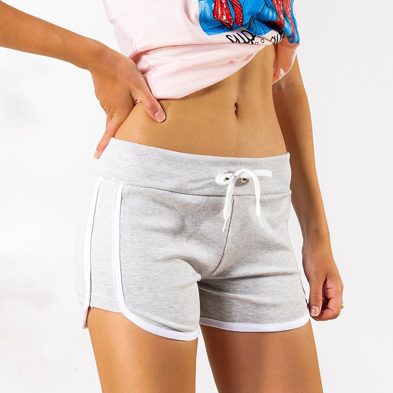 Gray melange women's sports shorts - Clothing