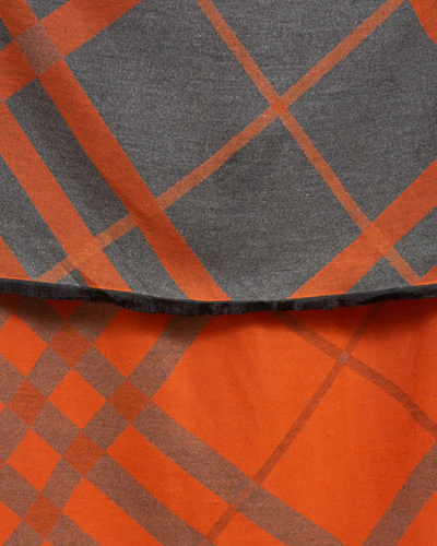 Royalfashion Серо-оранжевый женский легкий шарф с принтом