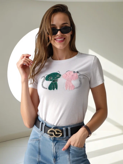 Royalfashion Women's Cotton T-shirt with Kittens