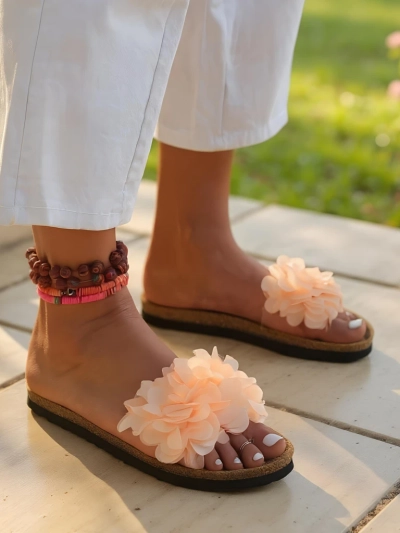 Royalfashion Women's Flip-Flops with Flowers Flora Soft