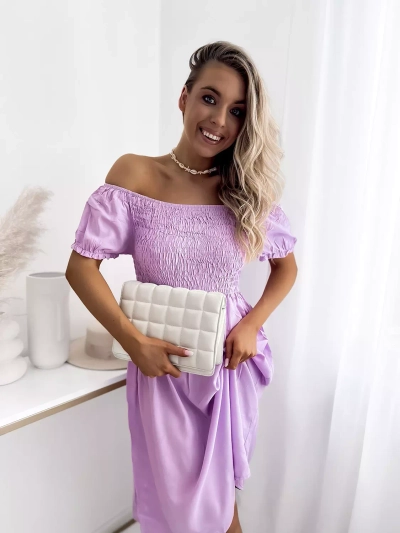 Purple women's mini dress a'la hiszpanka- Clothing