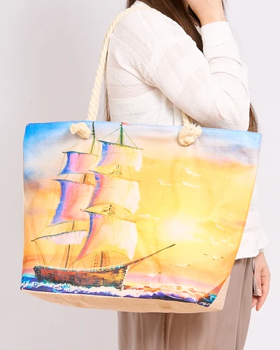 Royalfashion Large fabric bag with print