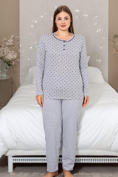 Royalfashion Women's Cotton 2-Piece Pajama Set in Hearts PLUS SIZE