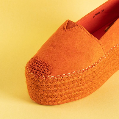 Orange women's espadrilles on a high platform Kentuki - Footwear