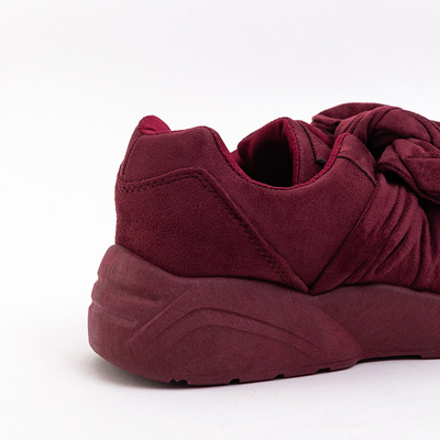 Maroon women's sports shoes with bow Montrel - Footwear
