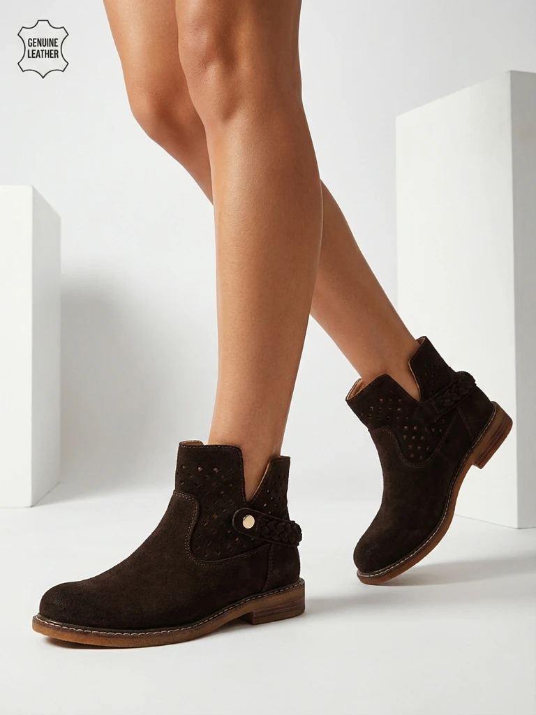 Ажурные женские ботинки из натуральной кожи Unimi