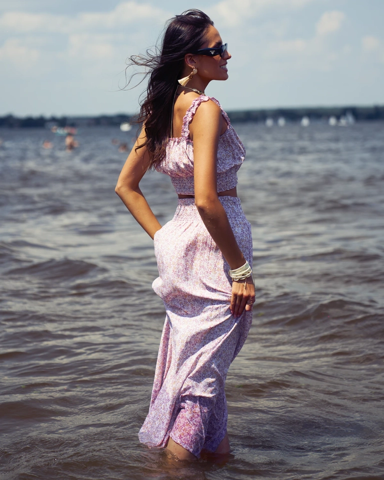 Royalfashion Женский цветочный розовый комплект