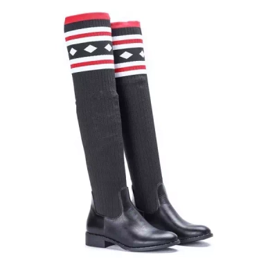 OUTLET Black boots a'la flat sock Salvia- Shoes