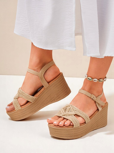 Royalfashion Sieviešu pītas platformas sandales Sunny Day