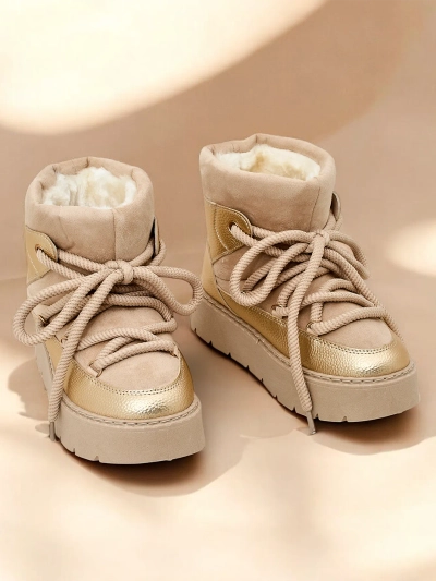 Royalfashion Sieviešu aukstuma zābaki ar šnirpiem, modelis Iniuc