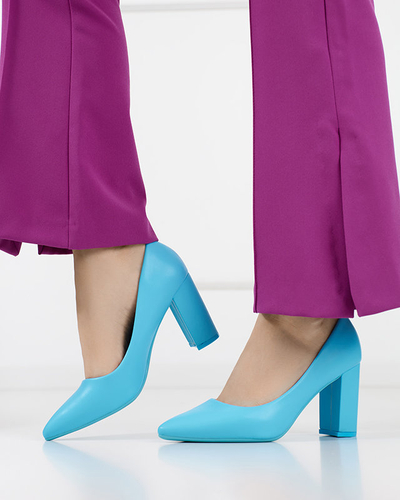Blue women's pumps on the post Sweet - Shoes