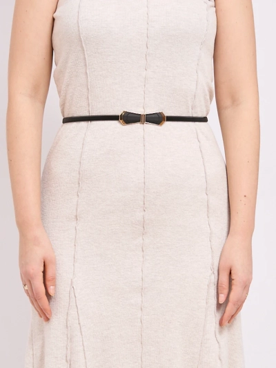 Dámský pásek metalový Melina černý s ozdobnou sponou ve stylu glamour