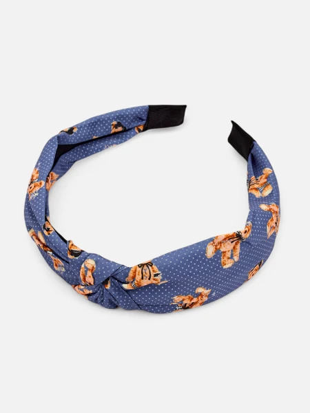 Royalfashion Opaska do włosów z plecéniem w kropki i misie