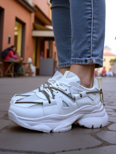 Royalfashion Women's Sneakers on a Thick Sole Reterri