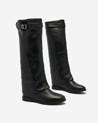 Royalfashion Black women's boots with hidden anchor Dibisad