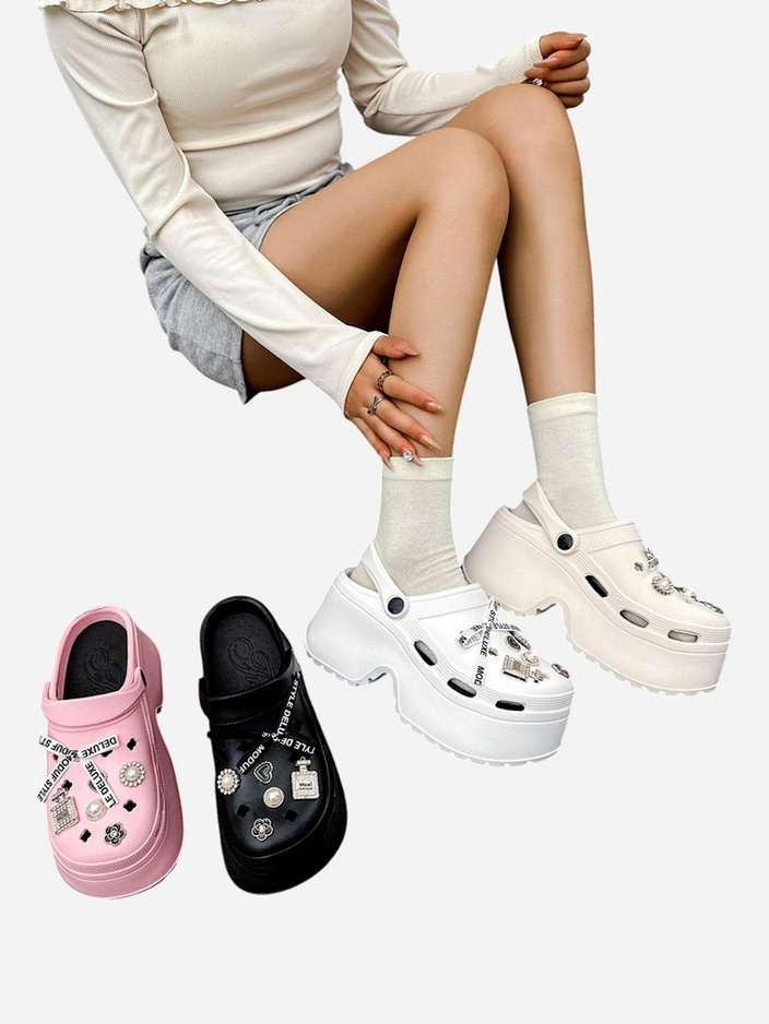 Royalfashion Sieviešu gumijas čībiņas ar rotājumiem Dellos