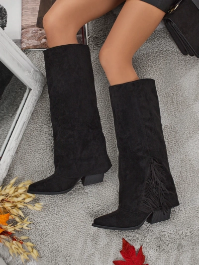 Women's Eco-Suede Knee-High Boots with Tauren Upper