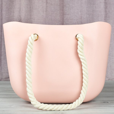 Pink rubber bag with handles - Handbags 1