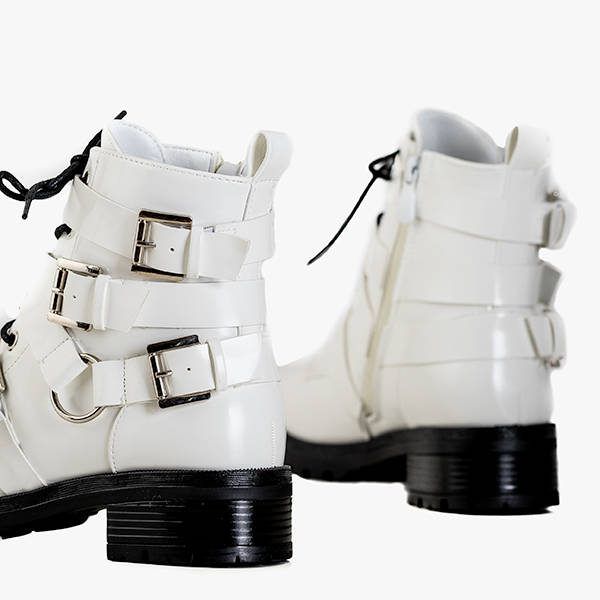 Sieviešu balti strādnieki ar sprādzēm - apavi