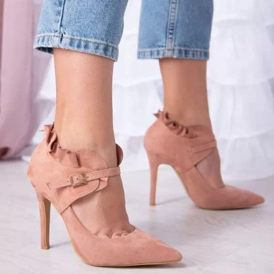 OUTLET Pink Chantel high heels with frill - Shoes