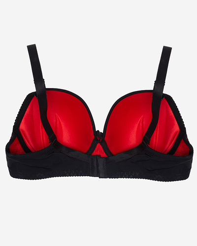 Black and red women's push-up lace bra - Lingerie