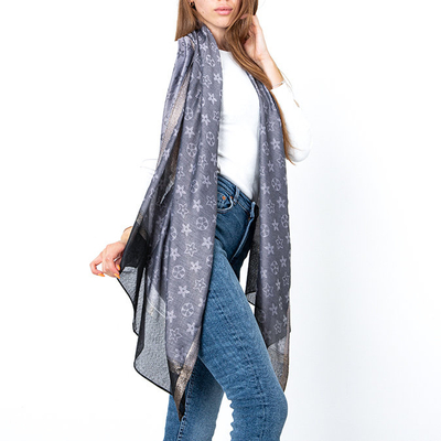 Gray patterned women's scarf - Accessories