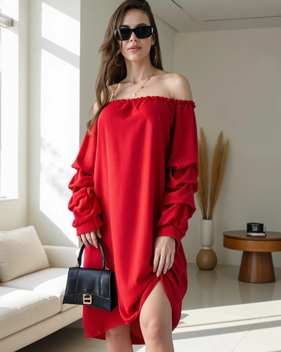 Royalfashion Smooth sieviešu kleita a'la Spāņu ar volāniem