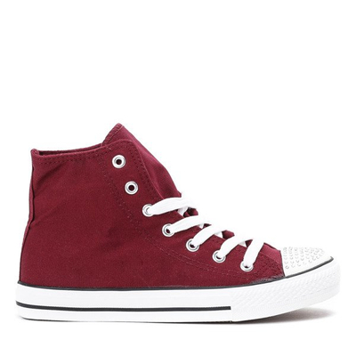 Bordowe trampki z cyrkoniami Zion- Obuwie